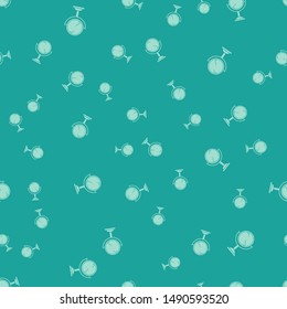 Green Hand mirror icon isolated seamless pattern on green background.  Vector Illustration