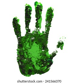 Green Hand print.