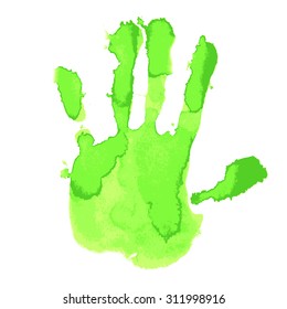 Green Hand Print 
