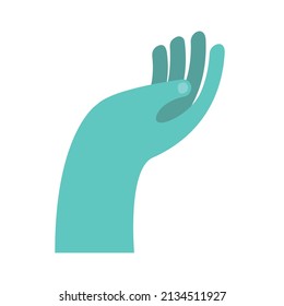 green hand receiving gesture icon