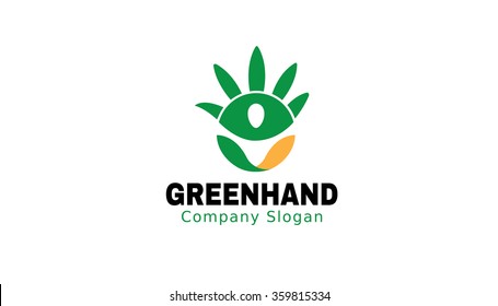 Green Hand Symbol Logo Design Illustration 