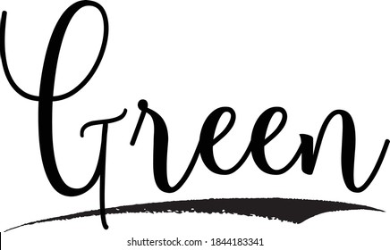 Grüne Hand Schriftliche Typografie Wort modern 
Kalligrafie