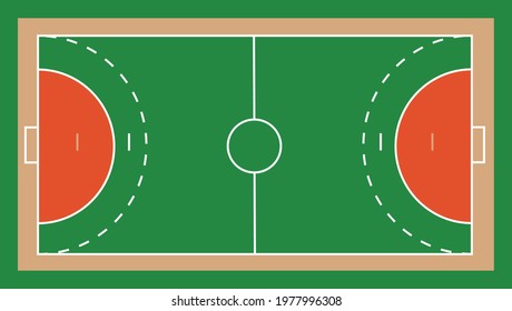 Green handball field. vector illustration