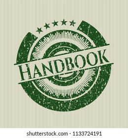 Green Handbook distressed rubber seal with grunge texture