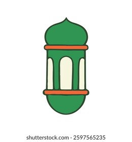 Green Hand-drawn style Lantern Icon for Ramadhan 