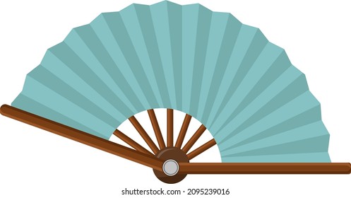 Green handfan, illustration, vector on a white background.