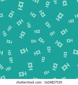 Green Handle detonator for dynamite icon isolated seamless pattern on green background.  Vector Illustration