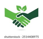 Green Handshake. Business Handshake. Handshake Icon Stock Vector 