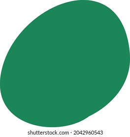 Green handwritten dot. Round form. Flat spot. Small abstract speck. Asset of modern design. Graphic element to fill space. Vector illustration. Clip art for creating modern decorative wallpapers.