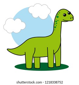 green happy brontosaurus