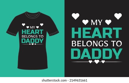 Green happy fathers day typography t shirt for boy dad with love sign premium vector
