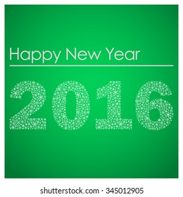green happy new year 2016 from little snowflakes eps10