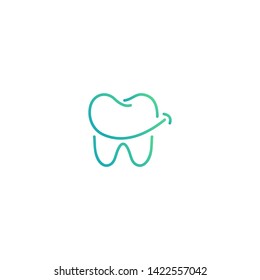 Green happy tooth logo icon.
