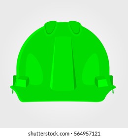 Green Hard Hat. Flat style design