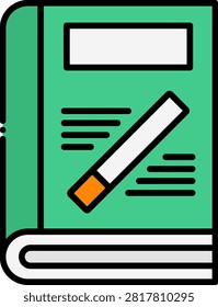 Green hardcover book featuring a cigarette on its front cover. This literature represents official regulations, company policies, or guides on quitting tobacco. Ideal for human resources manuals and legal compliance documents.