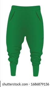 Green harem pants. vector illustration