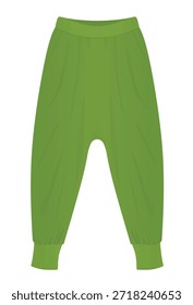 Calça harém verde. ilustração vetorial