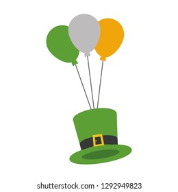 green hat balloons happy st patricks day vector illustration