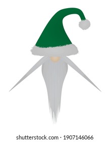 Green hat and beard avatar. vector