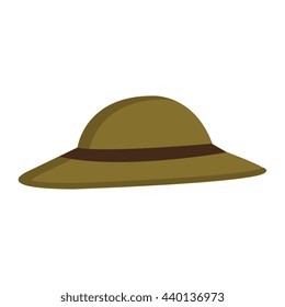 green hat with brown loop over isolated background,vector illustration