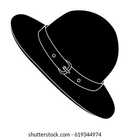 Green hat of a Canadian ranger. Canada single icon in black style vector symbol stock illustration web.