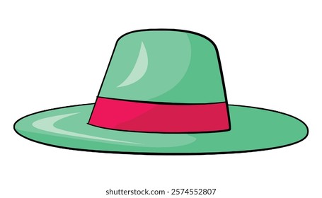 Green hat cartoon vector illustration