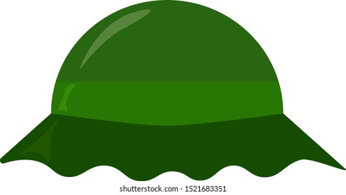 Green hat, illustration, vector on white background.