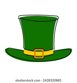 Green Hat. Ireland Top Hat. St Patrick's Day Element.