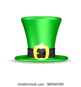 Green hat leprechaun isolated on a white background vector illustration for St Patrick's Day