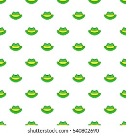 Green hat pattern. Cartoon illustration of green hat vector pattern for web