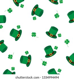 green hat pattern seamless on white background.vector illustration eps10.