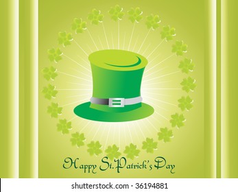 green hat with shamrock 17th march background