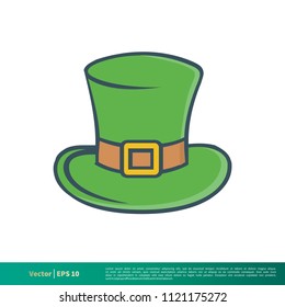 Green Hat St. Patrick Day Icon Vector Logo Template Illustration Design. Vector EPS 10.