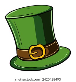 Un sombrero verde para el Día de San Patricio. Ilustración vectorial. aislado en un fondo blanco