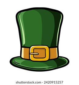 Un sombrero verde para el Día de San Patricio. Ilustración vectorial. aislado en un fondo blanco