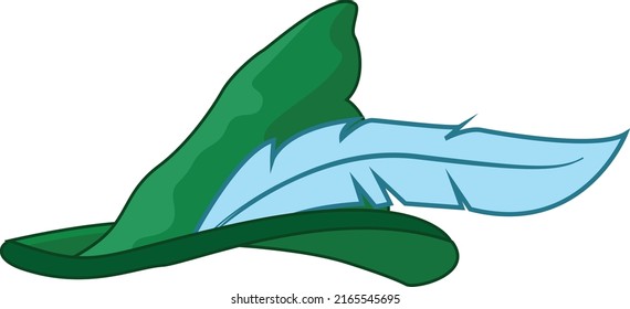 Green hat vector art and illustration