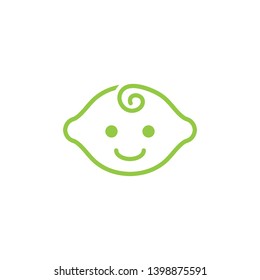 green head baby logo vector 