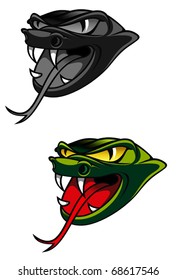 Green head of danger snake as a warning concept - also as emblem. Jpeg version also available in gallery