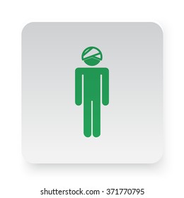Green Head icon on white app button