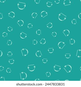 Green Headphones icon isolated seamless pattern on green background. Support customer service, hotline, call center, faq, maintenance.  Vector Illustration