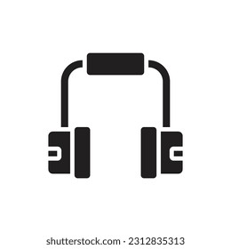 Green Headset Filled Icon Vector Illustration