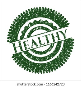 Green Healthy distressed grunge seal