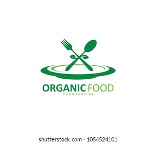 green healthy food diet bistro cafe restaurant vector logo design template