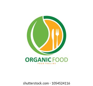 green healthy food diet bistro cafe restaurant vector logo design template