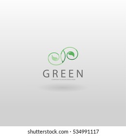 Green healthy logo. Infinity plant logo. 