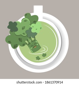green and healthy soup and fun broccoli
