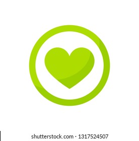 Green heart eco icon. Vector illustration design symbol.