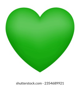 Green heart emoji isolated on white background. Emoticons symbol modern, simple, vector, printed on paper. icon for website design, mobile app, and UI. Vector Illustration