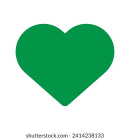 Green heart emoji isolated on white background. Emoticons symbol modern, simple, vector, printed on paper. icon for website design, mobile app, and UI. Vector Illustration