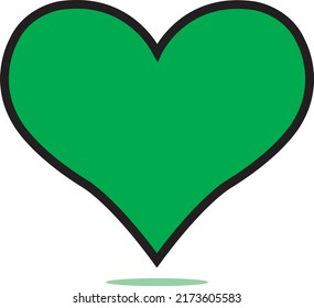 Green Heart Emoji Symbol Of Love. Vector Illustration